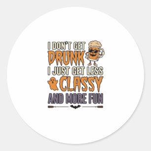 Lustiges Halloween-Trinken Weniger Klasse-Shirt-De Runder Aufkleber
