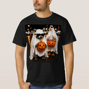 Lustiges Halloween-Waschbär-Gans-Geist-Kostüm T-Shirt