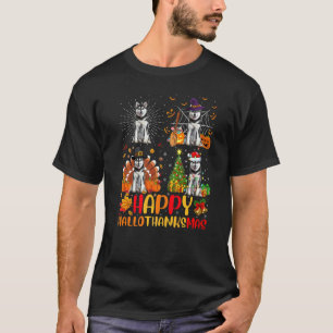 Lustiges Halloween Weihnachten Sibirischer Husky H T-Shirt