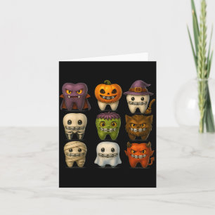 Lustiges Halloween-Zahnspangen-Team Zahnarzt-Kostü Karte