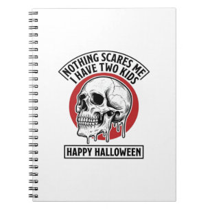 Lustiges Halloween Zwei Kinder Totenkopf-Shirt-Des Notizblock