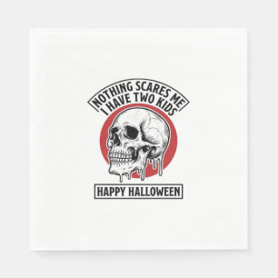 Lustiges Halloween Zwei Kinder Totenkopf T-Shirt D Serviette