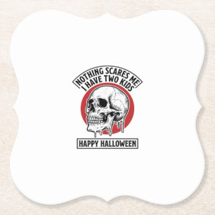 Lustiges Halloween Zwei Kinder Totenkopf T-Shirt D Untersetzer