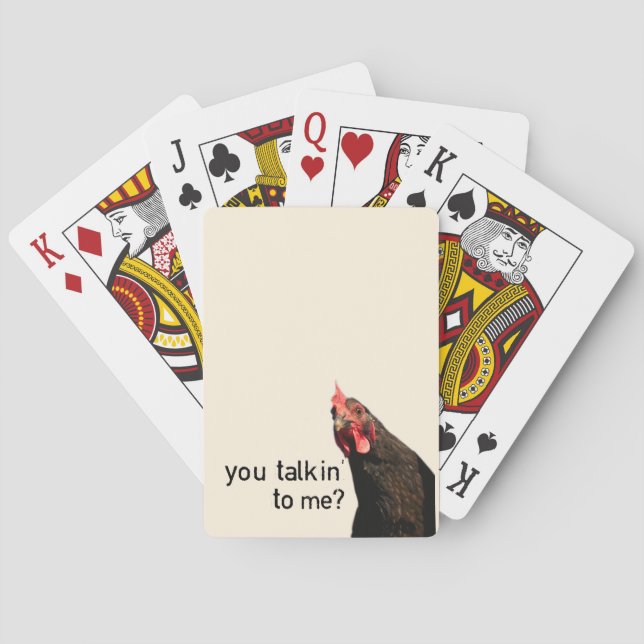 Lustiges Haltungs-Huhn Spielkarten (Rückseite)