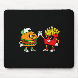 Lustiges Hamburger Pommes Frites Combo Snacks Fast Mousepad