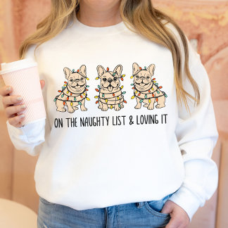 Lustiges, handgezeichnetes Französische Bulldogge- Sweatshirt