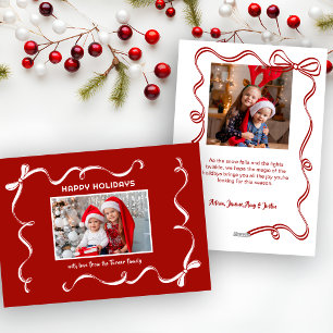 Lustiges handgezeichnetes Weihnachtsband-Foto auf Feiertagskarte