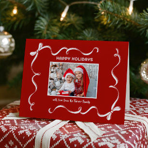 Lustiges handgezeichnetes Weihnachtsband-Foto auf Feiertagskarte