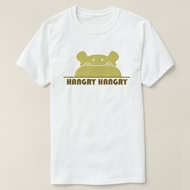 Lustiges Hangry Flusspferd-hungriges Vintages T-Shirt (Design vorne)