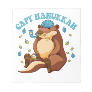 Lustiges Hanukkah Capybara Jüdischer Tierliebhaber Notizblock