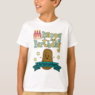 Lustiges Happy Birthday Kartoffel Personalisiert T-Shirt