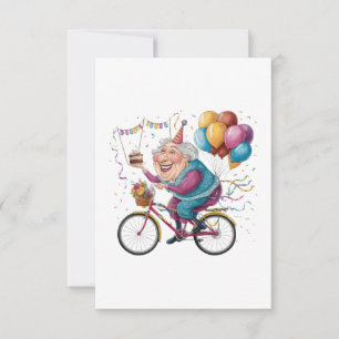 Lustiges Happy Birthday Oma Geschenk Radfahren Oma RSVP Karte