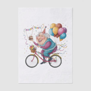 Lustiges Happy Birthday Oma Geschenk Radfahren Oma Seidenpapier