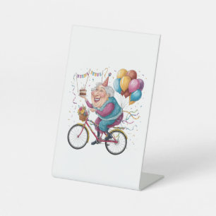 Lustiges Happy Birthday Oma Geschenk Radfahren Oma Sockelschild