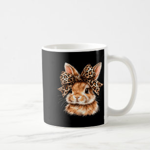 Lustiges Hasengesicht Brille Bandana Leopard Kanin Kaffeetasse