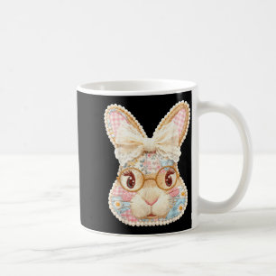 Lustiges Hasengesicht Brille Blumen Patchwork Kani Kaffeetasse