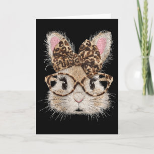 Lustiges Hasengesicht Damen Halstuch Leopardin Kan Karte