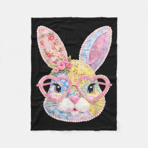 Lustiges Hasengesicht Gles Floral Patchwork Kaninc Fleecedecke