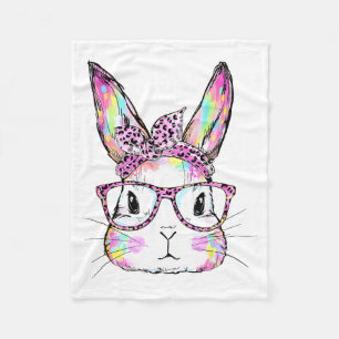 Lustiges Hasengesicht Gles Kaninchen Kokette Schle Fleecedecke