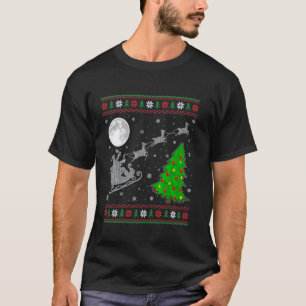 Lustiges hässliches Lama Weihnachtsbeleuchtung Bau T-Shirt