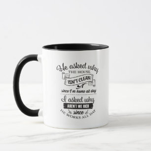 Lustiges Haus putzt Frau Wortkunst Tasse