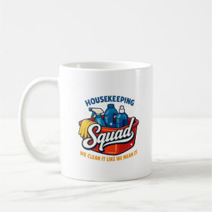 Lustiges Hausmeister-Team Wir putzen es Hausmeiste Kaffeetasse