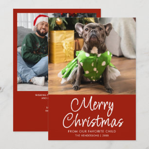 Lustiges Haustier-Foto Frohe Weihnachten Familie