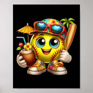 Lustiges Hawaii Softll Ll Hawaiianischer Tropische Poster