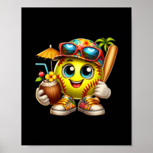 Lustiges Hawaii Softll Ll Hawaiianischer Tropische Poster