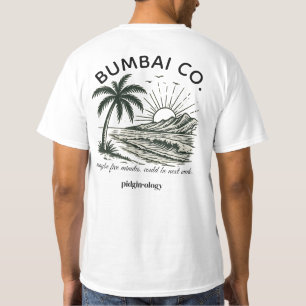 Lustiges Hawaiian Pidgin Bumbai Co. Retro-Surf Whi T-Shirt