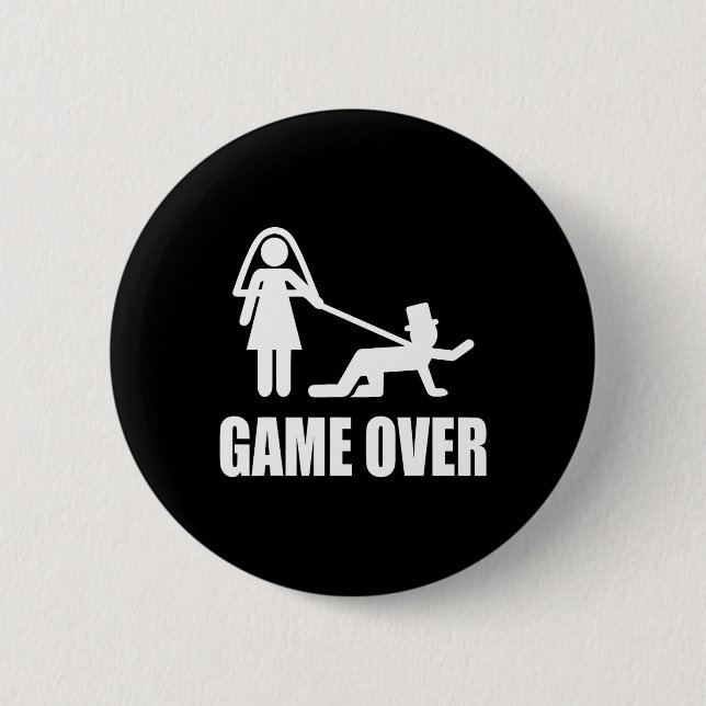Lustiges Heiraten Spiel vorbei Hochzeit Gag Team G Button (Vorderseite)