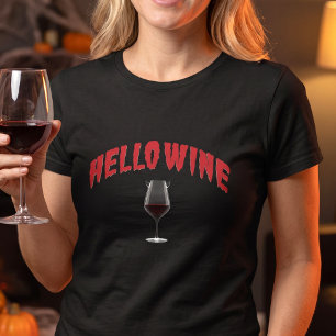 Lustiges Hello Wine - Teuflischer Halloween-Witz T-Shirt