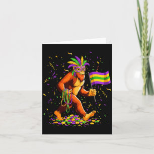 Lustiges Hemd Mardi Gras Bigfoot Sasquatch Mardi Karte