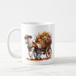 Lustiges Herbst-Saison-Pferd-Monogramm Kaffeetasse