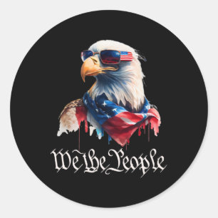 Lustiges Herren 4. Juli-Shirt We The People Adler Runder Aufkleber
