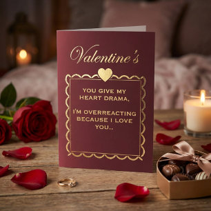 Lustiges "Herz-Drama" Valentinstag für Freundin Feiertagskarte