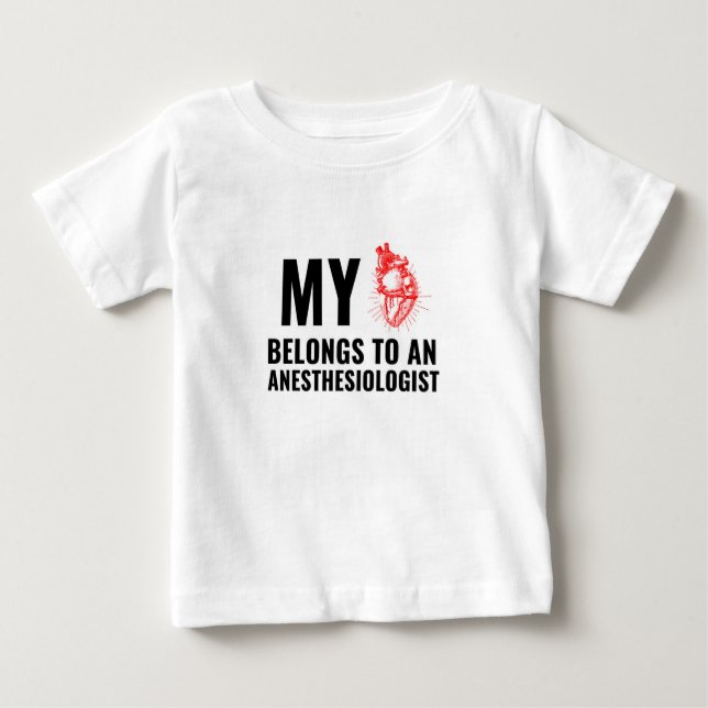 Lustiges Herz für Anästhesisten Baby T-shirt (Vorderseite)