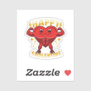 Lustiges Herz-Gym-Workout Valentinstag Geschenk Aufkleber