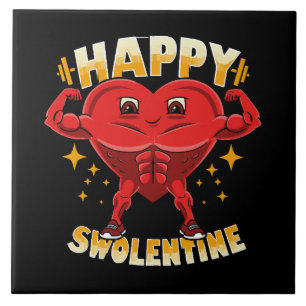Lustiges Herz-Gym-Workout Valentinstag-Geschenk Fliese