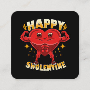 Lustiges Herz-Gym-Workout Valentinstag Geschenk Quadratische Visitenkarte