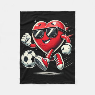 Lustiges Herz spielt Fußball Valentinstag Männer J Fleecedecke