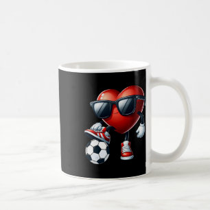 Lustiges Herz spielt Fußball Valentinstag Männer J Kaffeetasse