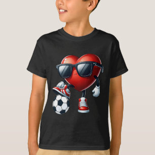 Lustiges Herz spielt Fußball Valentinstag Männer J T-Shirt