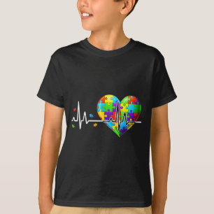Lustiges Herzschlag-Puzzle Autistisches Autismus-B T-Shirt