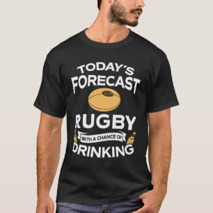 Lustiges heutiges Prognosen-Rugby mit dem Trinken T-Shirt