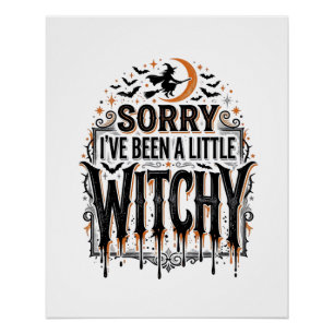 Lustiges Hexen-Halloween Vintage Gravur T-Shirt De Poster