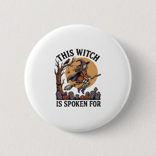 Lustiges Hexen-Shirt Verlassener Friedhof Vintage Button