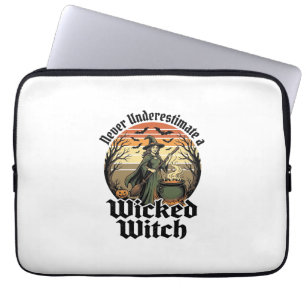 Lustiges Hexen-Shirt Vintage-Gravur Halloween-Desi Laptopschutzhülle