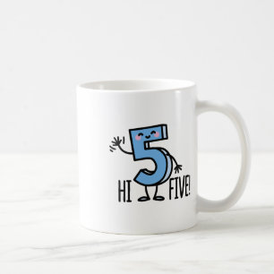 Lustiges Hi Five! Hohes Hand-Hallo-Welle Nummer 5 Kaffeetasse