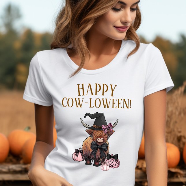 Lustiges Highland-Kuh-Halloween-Shirt T-Shirt (Happy Cow-loween Funny Highland Cow Halloween Shirt)